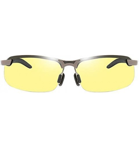 Sport Men's Fashion Driving Sports Polarized Sunglasses UV Protection Sunglasses for Men - Gun+yellow - CD18R7Q44XH $22.32