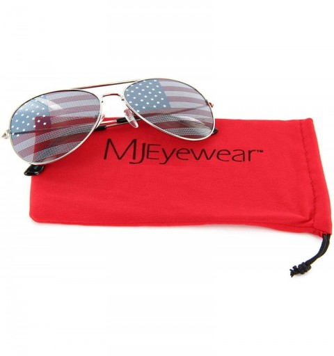 Aviator American Flag Aviator Sunglasses Glasses Gift Box - 2 Pairs Silver - CR12OBKWTRS $13.36