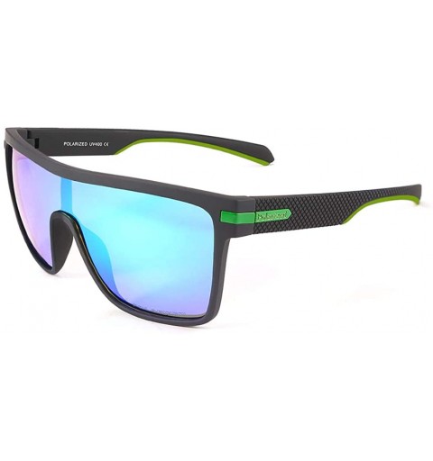 Square Polarized Sports Sunglasses for Men Vintage Square Cycling Running Fishing Golf Glasses - Green - CJ196LA2C2Q $15.67