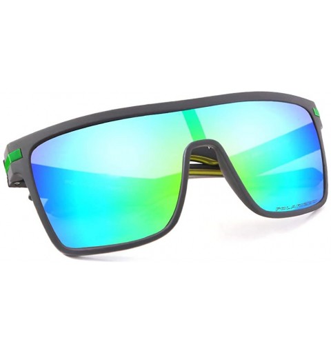 Square Polarized Sports Sunglasses for Men Vintage Square Cycling Running Fishing Golf Glasses - Green - CJ196LA2C2Q $15.67