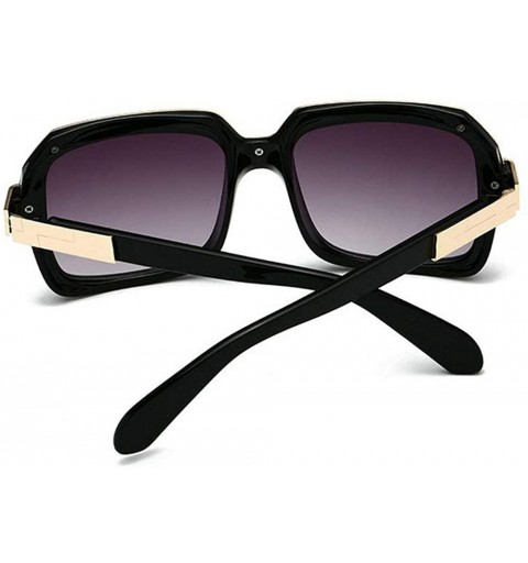 Square Hot Brand Designer Unisex Classic Square Sunglasses Vintage Shades - Gold&black - C918M4C5XKM $16.25