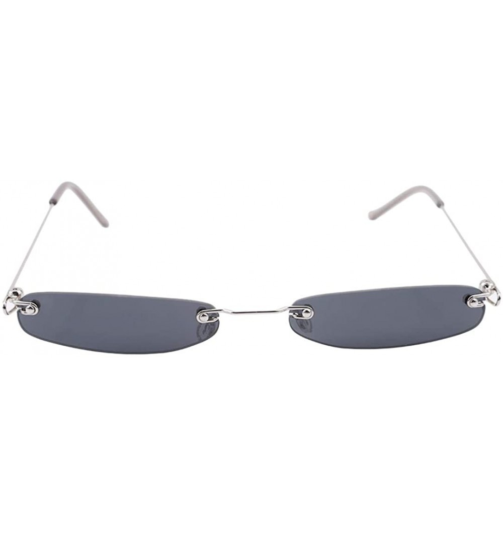 Rimless Fashion Rimless Delicate Sunglasses Versatile - Black - CO18IS9RNHR $9.89