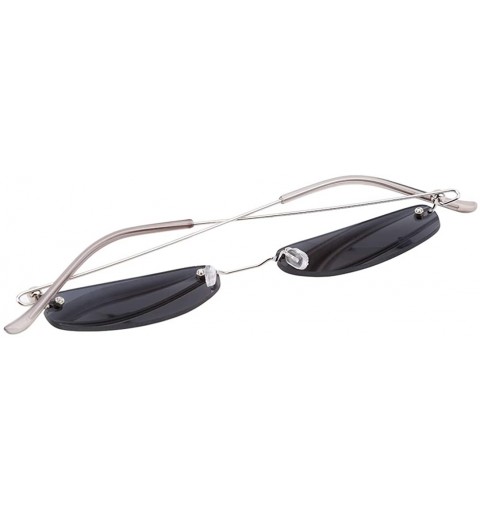 Rimless Fashion Rimless Delicate Sunglasses Versatile - Black - CO18IS9RNHR $9.89