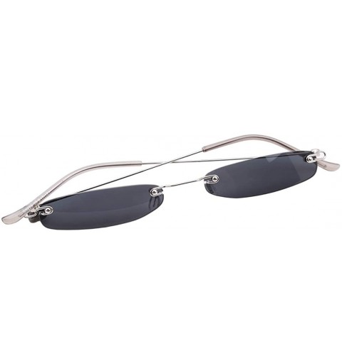 Rimless Fashion Rimless Delicate Sunglasses Versatile - Black - CO18IS9RNHR $9.89