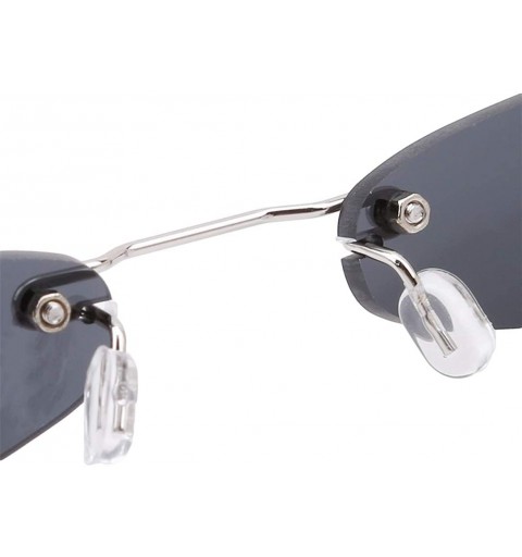 Rimless Fashion Rimless Delicate Sunglasses Versatile - Black - CO18IS9RNHR $9.89