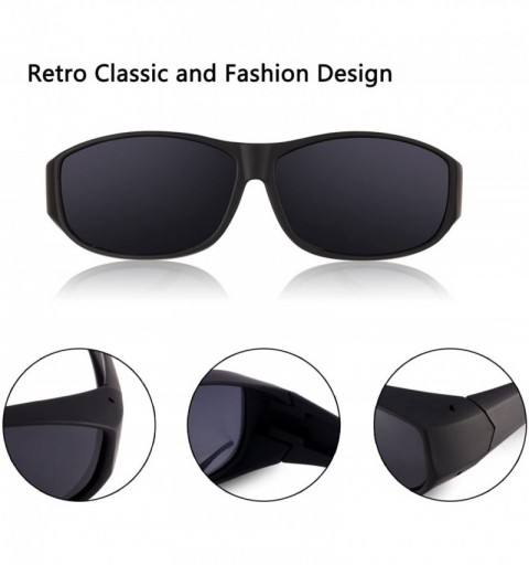 Shield Polarized Over Glasses Solar Shield Sunglasses with Colorful Frame for Woman - Black - CF18GWISO45 $18.40