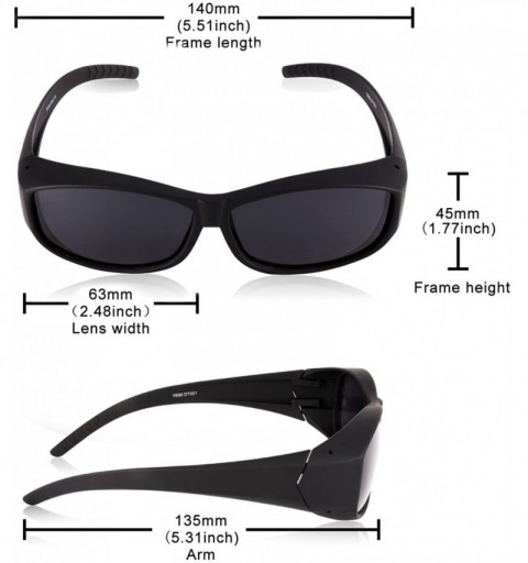 Shield Polarized Over Glasses Solar Shield Sunglasses with Colorful Frame for Woman - Black - CF18GWISO45 $18.40