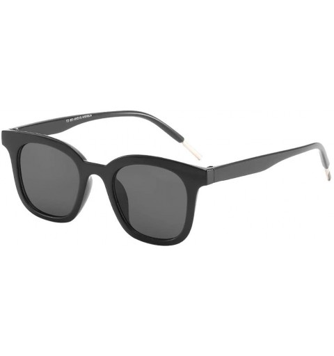 Oversized Fashion Sunglaess - Unisex Classic Polarized Sunglasses Mirrored Lens Lightweight Oversized Glasses - Black - C318R...