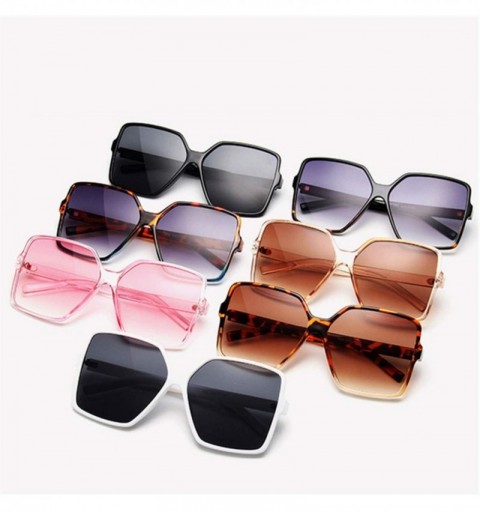 Goggle Vintage Oversized Sunglasses Women Men Retro Big Frames Sunglass Shades Pink White Eye Glasses UV400 Eyewear - CS197Y7...