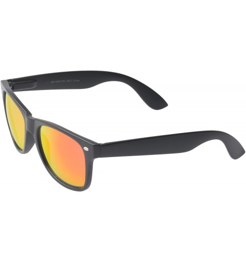 Round Retro Square Fashion Sunglasses in Black Frame Blue Lenses - Pink Orange - C311OJZAYAN $9.59