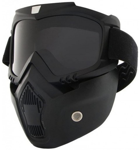 Square Mens Motorcycle Ski Windproof Polarized Sport Sunglasses - Black Frame Yellow Lens - CX188CZHL5E $43.17