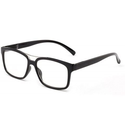 Square "Pozo" Slim Squared Modern Design Fashion Clear Lens Glasses - Black - CE12HLJ459L $8.39