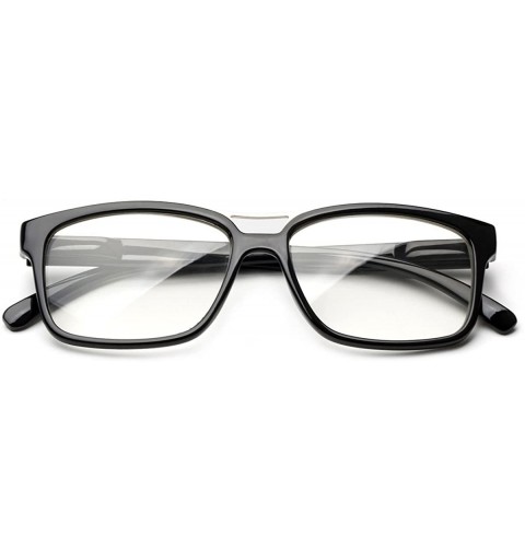 Square "Pozo" Slim Squared Modern Design Fashion Clear Lens Glasses - Black - CE12HLJ459L $8.39