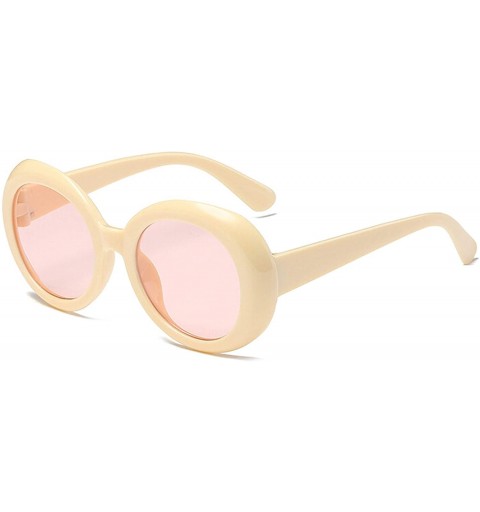 Round Polarized Sunglasses Protection Glasses Driving - Yellow - CG18TOI9MOY $19.51