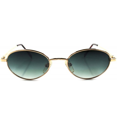 Oval Classic Indie 90s Mens Womens Vintage Round Oval Sunglasses - Gold - CA1892GHZMR $17.87