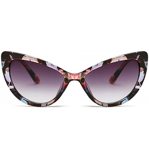 Cat Eye Vintage Retro 60s Cateye Sunglasses for Women Pointed Triangular Cat Eye Glasses - Flower - CT18QL4KTIM $12.59