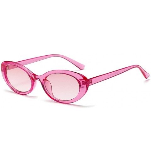 Oval Oval Sunglasses Woman Summer 2018 Retro Sun Glasses Female Accessories UV400 - Clear Pink - CI18EH3S9C6 $10.52