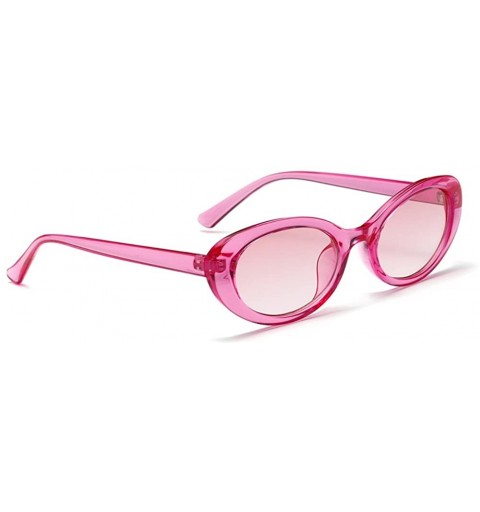 Oval Oval Sunglasses Woman Summer 2018 Retro Sun Glasses Female Accessories UV400 - Clear Pink - CI18EH3S9C6 $10.52