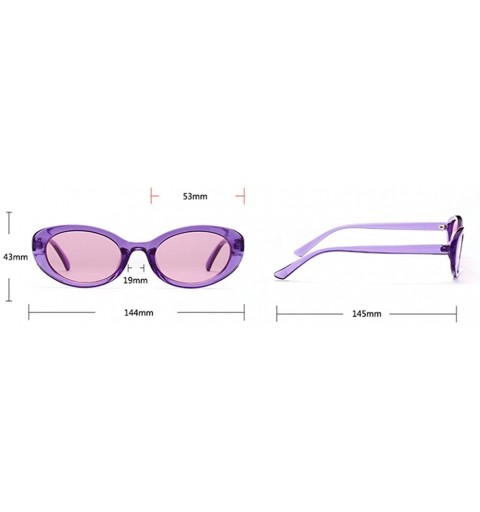 Oval Oval Sunglasses Woman Summer 2018 Retro Sun Glasses Female Accessories UV400 - Clear Pink - CI18EH3S9C6 $10.52