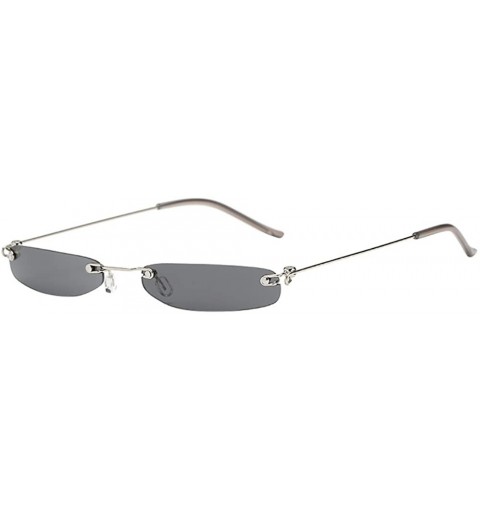 Sport Polarized Sunglasses Women Men Fashion Vintage Small Oval Slender Metal Frame Eyewear Sun Glasses - B - C6196OLAM0M $14.22