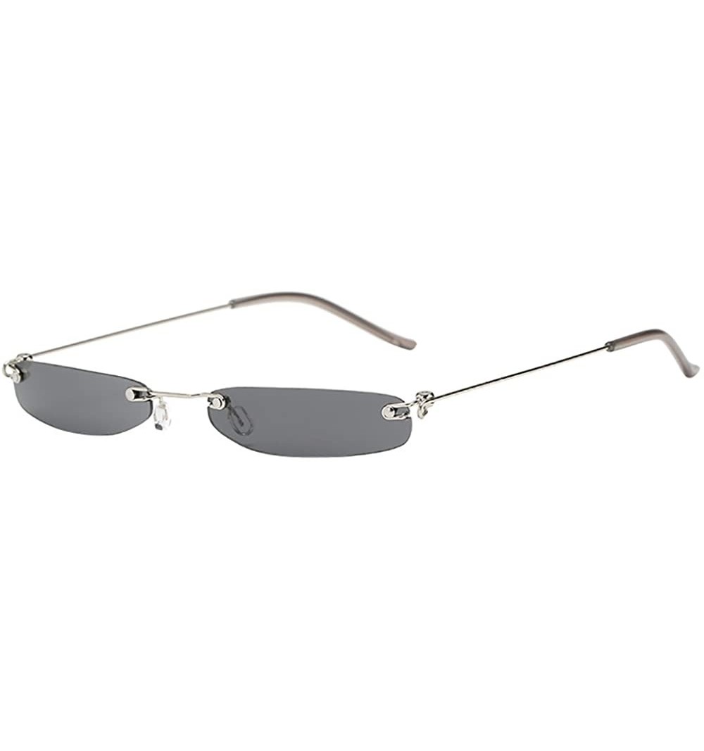 Sport Polarized Sunglasses Women Men Fashion Vintage Small Oval Slender Metal Frame Eyewear Sun Glasses - B - C6196OLAM0M $5.73