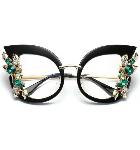 Cat Eye Sunglasses for Women Cat Eye Vintage Sunglasses Retro Oversized Glasses Eyewear Diamond - D - CA18QMXIW34 $7.28