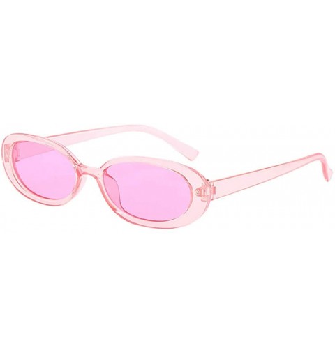 Wrap Unisex Fashion New Small Frame Sunglasses Cow Color Vintage Irregular Shape Casual Sun Glasses - D - CG18SRYDEQ9 $20.59