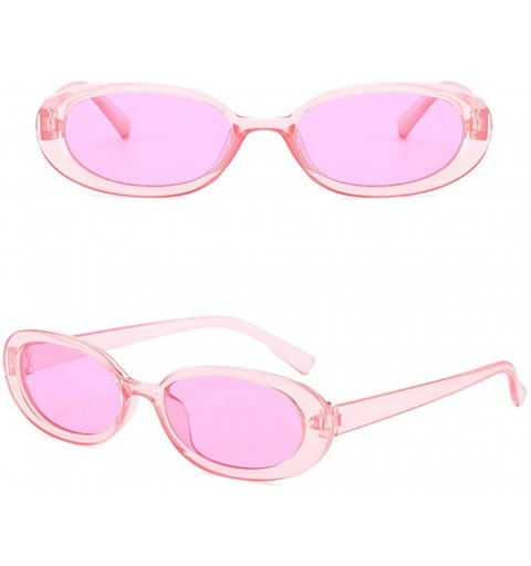 Wrap Unisex Fashion New Small Frame Sunglasses Cow Color Vintage Irregular Shape Casual Sun Glasses - D - CG18SRYDEQ9 $7.99