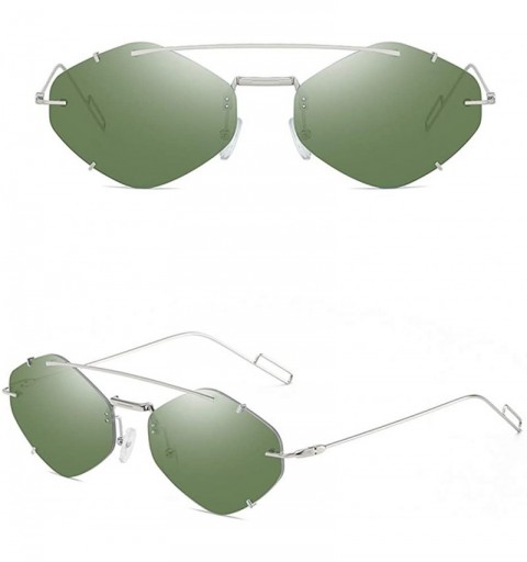 Goggle Polarized Sunglasses for Men Women Retro Frameless Goggle Classic Alloy Frame Hippie Sunglasses Mirror Lens - CY194KXZ...