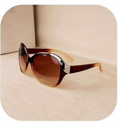 Oval Women Sunglasses Luxury Summer Sun Glasses Women's Vintage Sunglass Goggles Eyeglasses - Brown - CU19857DI2Z $14.87