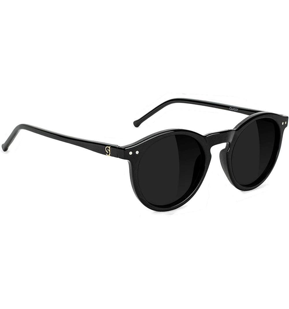Round TimTim Premium Polarized Sunglasses with Glare Reducing Lenses - 100% UV Protected - Matte Black Frame - CF12CDO655B $4...