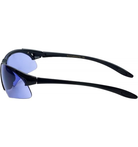 Semi-rimless 2763 Optimal Light Filter UV400 Sport Sunglasses - Gloss Black - CR1836OO09M $14.62