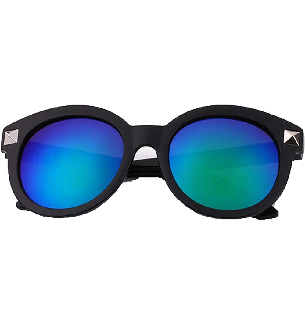 Sport Classic Retro Designer Style Round Sunglasses for Women plastic Resin UV 400 Protection Sunglasses - Blue - CC18T2WMTQQ...
