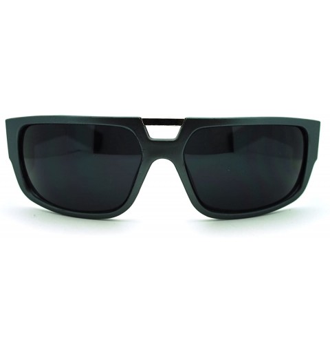 Rectangular Men's Designer Fashion Sunglasses Flat Top Rectangular Cross - Gray - CP11N4BVB4D $8.20