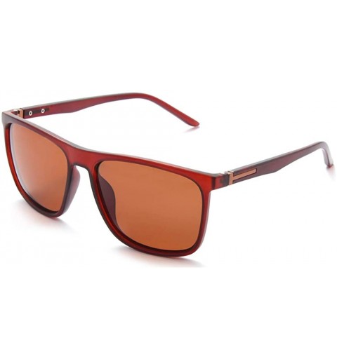 Round Polarized UV 400 Sunglasses Men Women Classic Big Frame Sun Glasses - Trans Brown - CI196A5EZ5D $18.50