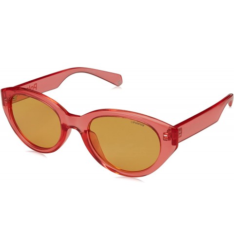 Round Women's Pld6051/G/S Cat-Eye Sunglasses - Pink - CI18ELUIY53 $52.40