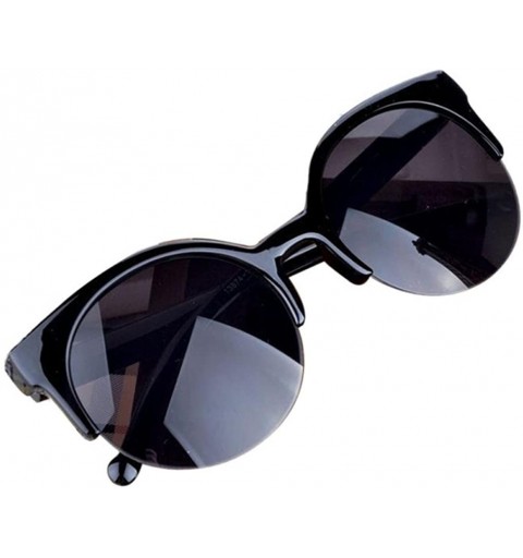 Aviator Unisex Super Retro Vintage Sunglasses Aviator Semi-Rim Round Sunglasses for Men Women Sun Glasses - B - CR185I2N2LA $...