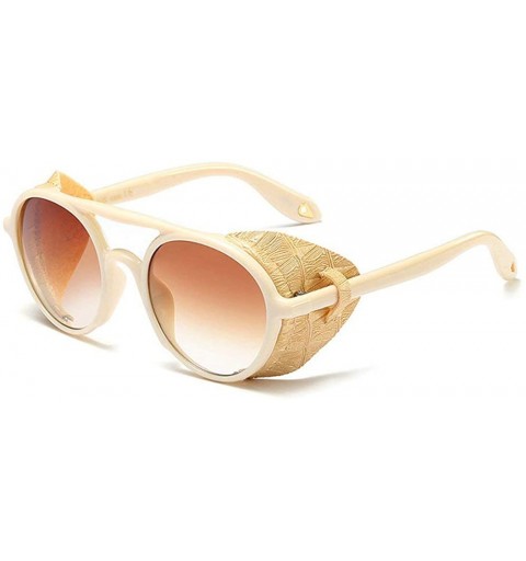 Oval Vintage Women Punk Round Sunglasses Luxury Brand Designer Fashion Side protection Sun Glasses - C318MD6Z3O6 $13.18
