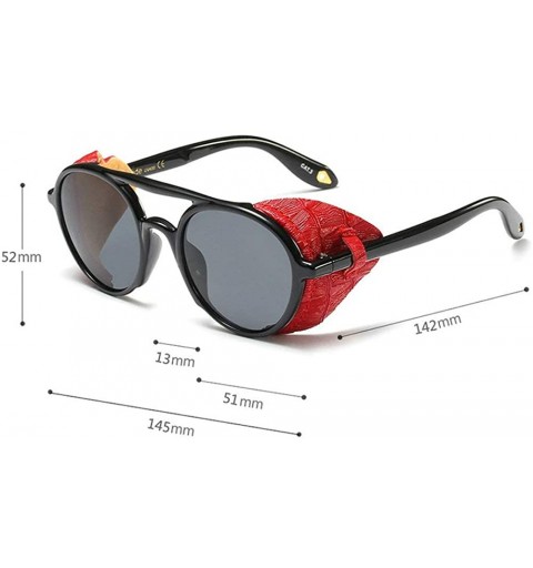 Oval Vintage Women Punk Round Sunglasses Luxury Brand Designer Fashion Side protection Sun Glasses - C318MD6Z3O6 $13.18