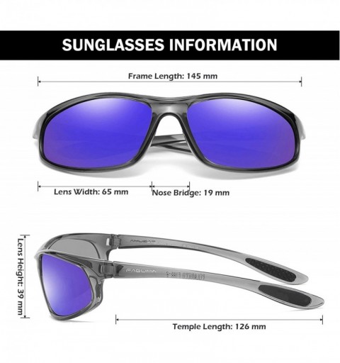 Sport Polarized Sports Sunglasses For Men Cycling Driving Fishing 100% UV Protection - CO18ZTRAUQ0 $30.88