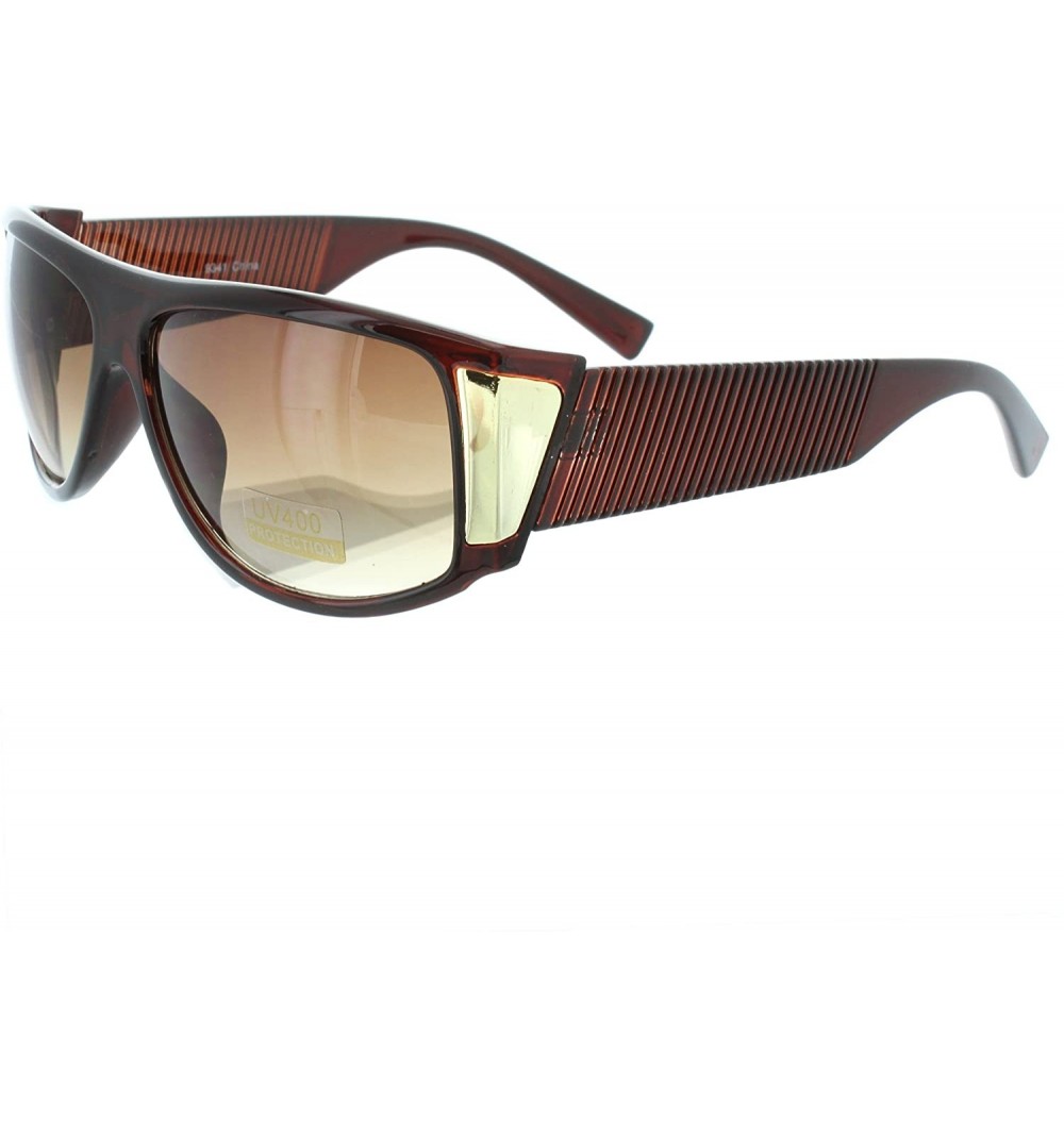Wrap Eyewear Chic Look 56mm Wrap Sunglasses - Brown - CF11LMUM7J1 $21.51