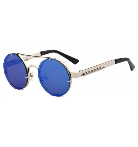 Round Retro SteamPunk Sunglasses Men Red Round Sun Glasses Women Vintage Metal Sunglass UV400 Shades 1156R - C7197Y7COR4 $29.20