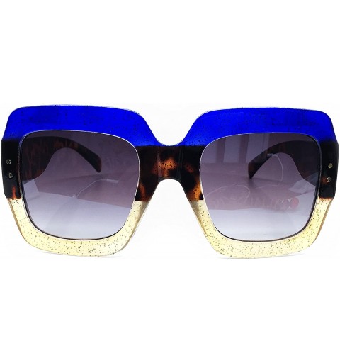 Square SA187 Premium Oversize XXL Women Brand Designer Square Bold Style Thick Frame Candy Funky Fashion Sunglasses - CT18GC6...