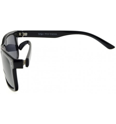 Oversized Bifocal Sunglasses Men Women (Black Frame- Grey Lens +1.25) - S031-grey Lens - C517Y0COC86 $12.89