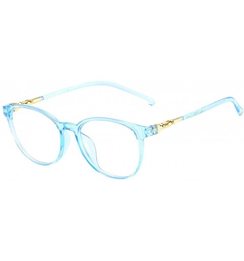 Wrap Unisex Stylish Square Non-prescription Eyeglasses-Men's Womens Fashion Glasses Clear Lens Eyewear(Blue) - CD18RET6MG4 $1...