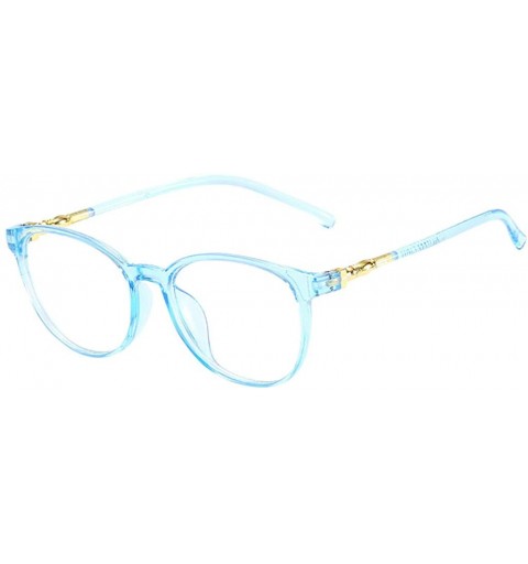Wrap Unisex Stylish Square Non-prescription Eyeglasses-Men's Womens Fashion Glasses Clear Lens Eyewear(Blue) - CD18RET6MG4 $8.35
