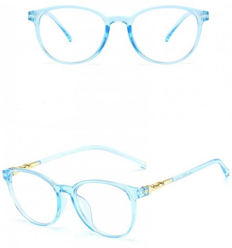 Wrap Unisex Stylish Square Non-prescription Eyeglasses-Men's Womens Fashion Glasses Clear Lens Eyewear(Blue) - CD18RET6MG4 $8.35
