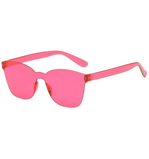 Semi-rimless Unisex Fashion No Frame Clear Sunglasses Sexy Retro Sunglasses Women Sunglasses - F - CM196IY6H02 $9.51