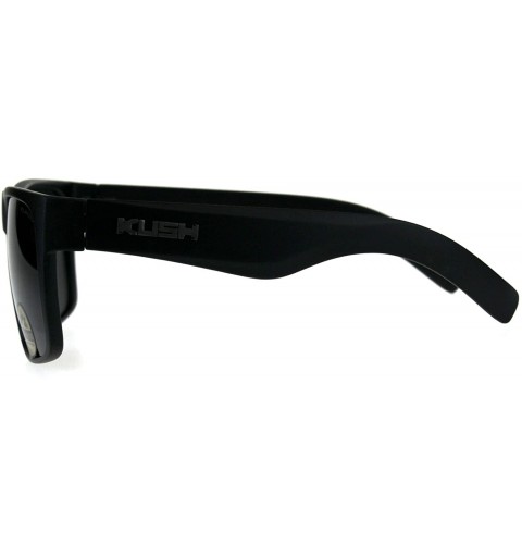 Sport Polarized Premium Kush All Black Flat Top Rectangular Sport Sunglasses - Matte Black Gunmetal Logo - CX18DI29EK8 $25.97