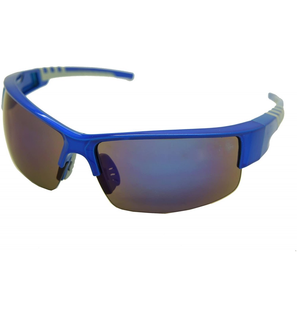 Rectangular Double Injection Sunglasses SPORTS - 2751 Blue Grey / Blue Mirror - CX12HRV5V2N $14.44